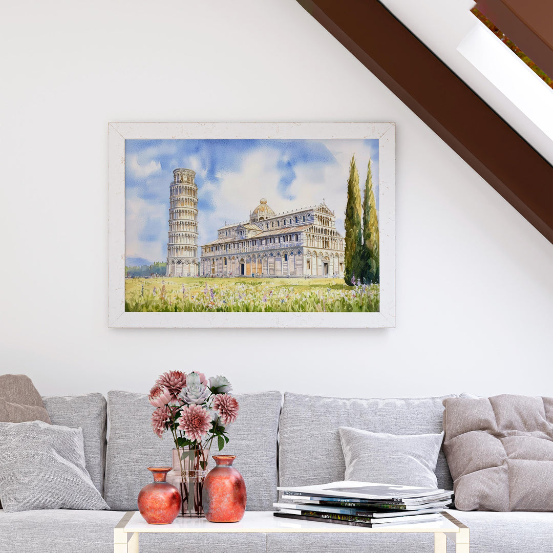 Pisa Watercolor Poster Landscape Wall Art Pisa Wall Hanging Home Décor Pisa Gift Art Lovers Italy Wall Art
