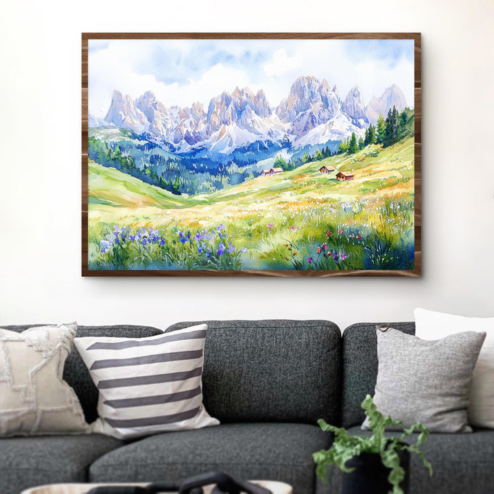 Dolomites Watercolor Poster Landscape Wall Art Dolomites Wall Hanging Home Décor Dolomites Gift Art Lovers Italy Wall Art
