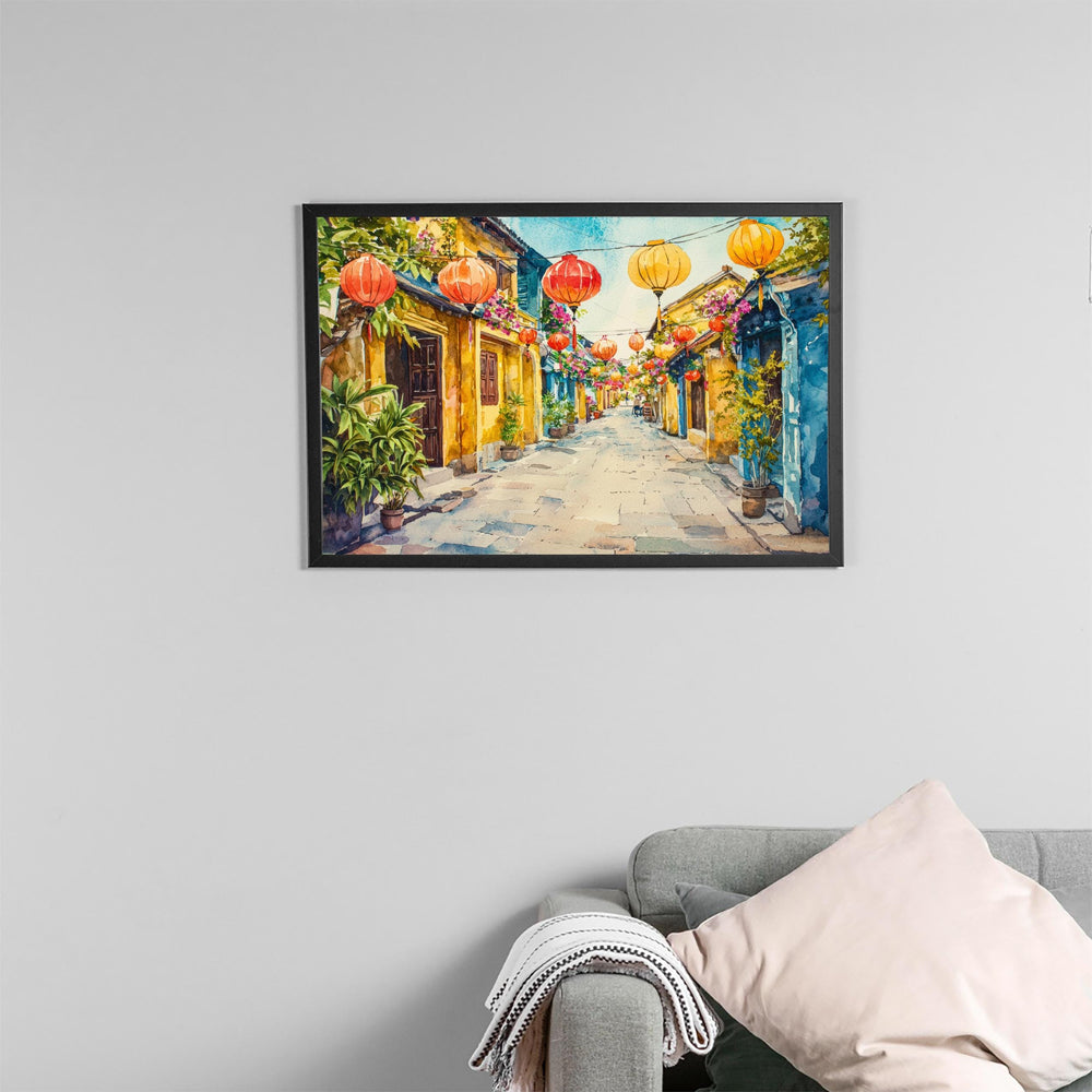 Hoi An Watercolor Poster Landscape Wall Art Hoi An Wall Hanging Home Décor Hoi An Gift Art Lovers Vietnam Wall Art