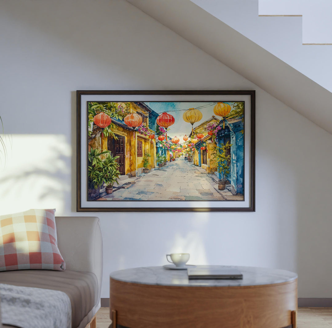 Hoi An Watercolor Poster Landscape Wall Art Hoi An Wall Hanging Home Décor Hoi An Gift Art Lovers Vietnam Wall Art