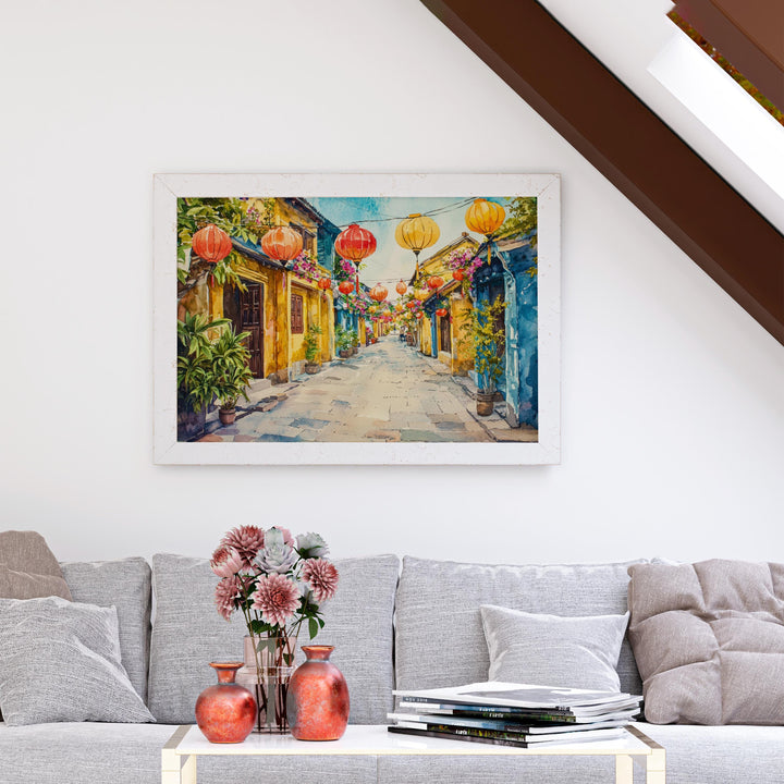 Hoi An Watercolor Poster Landscape Wall Art Hoi An Wall Hanging Home Décor Hoi An Gift Art Lovers Vietnam Wall Art