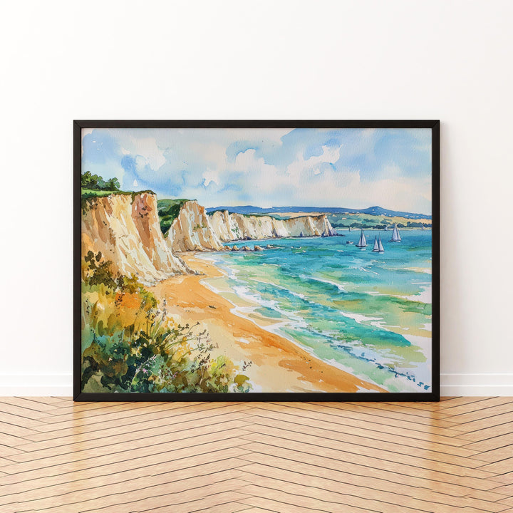 Isle of Wight Watercolor Poster Landscape Wall Art Isle of Wight Wall Hanging Home Décor Isle of Wight Gift Art Lovers United Kingdom