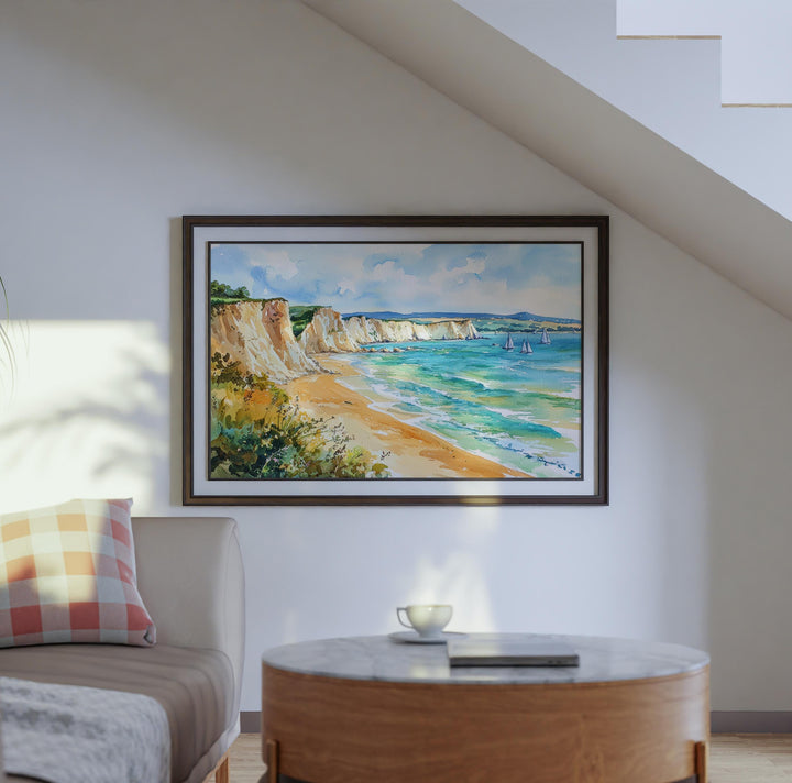 Isle of Wight Watercolor Poster Landscape Wall Art Isle of Wight Wall Hanging Home Décor Isle of Wight Gift Art Lovers United Kingdom