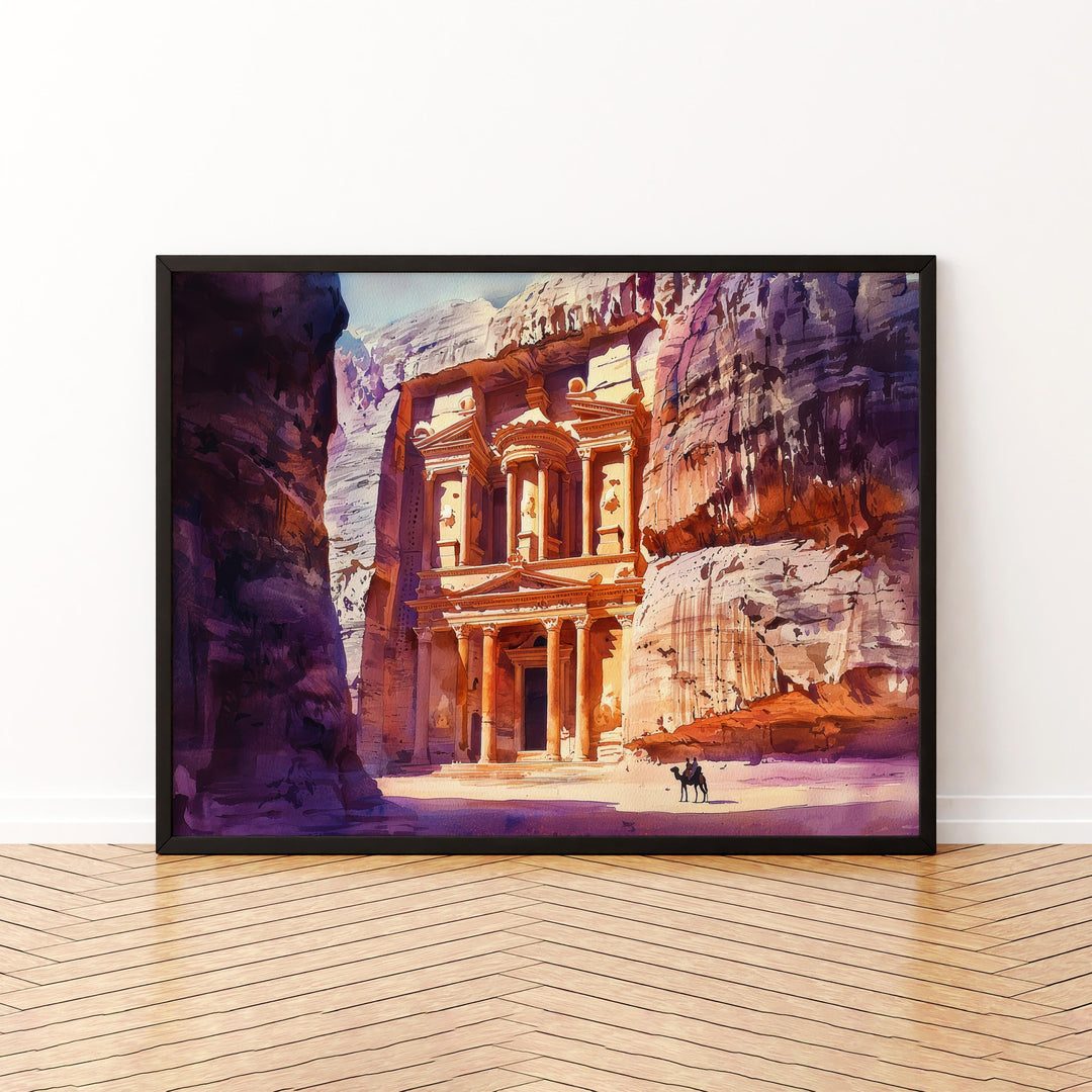 Petra Watercolor Poster Landscape Wall Art Petra Wall Hanging Home Décor Petra Gift Art Lovers Jordan Wall Art