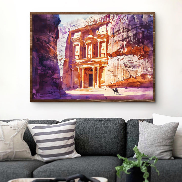 Petra Watercolor Poster Landscape Wall Art Petra Wall Hanging Home Décor Petra Gift Art Lovers Jordan Wall Art