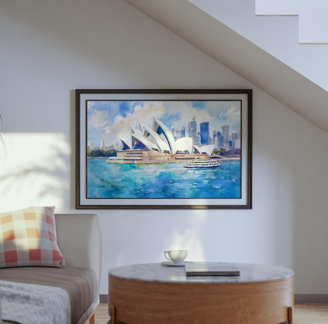 Sydney Watercolor Poster Cityscape Wall Art Sydney Wall Hanging Home Décor Sydney Gift Art Lovers Australia Wall Art