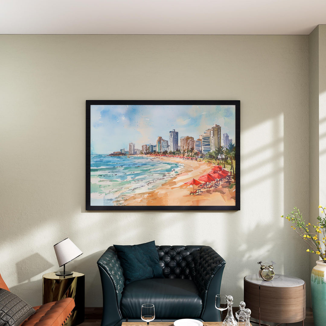 Durban Watercolor Poster Beach Promenade Wall Art Durban Wall Hanging Home Décor Durban Gift Art Lovers South Africa Wall Art