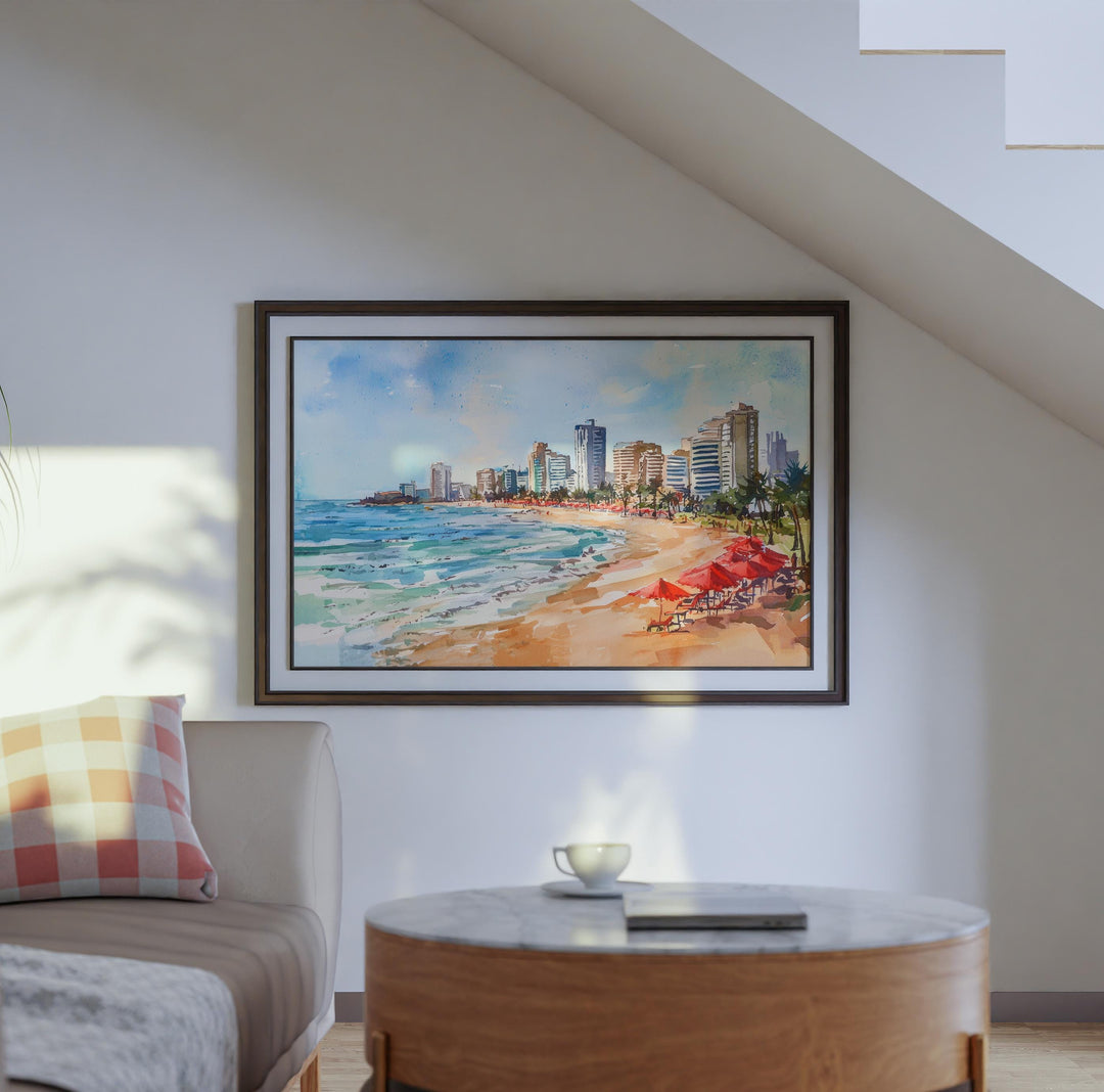 Durban Watercolor Poster Beach Promenade Wall Art Durban Wall Hanging Home Décor Durban Gift Art Lovers South Africa Wall Art