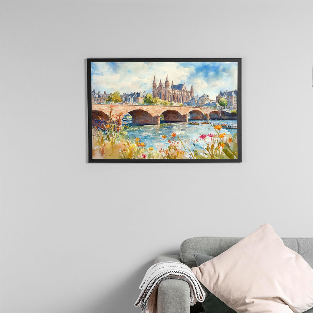Exeter Watercolor Poster Cathedral City Wall Art Exeter Wall Hanging Home Décor Exeter Gift Art Lovers England Wall Art