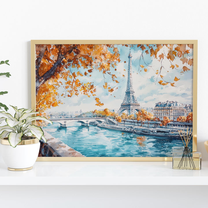 Paris watercolor poster Wall Art Paris Wall Hanging Home Décor Paris Gift Art Lovers France Wall Art