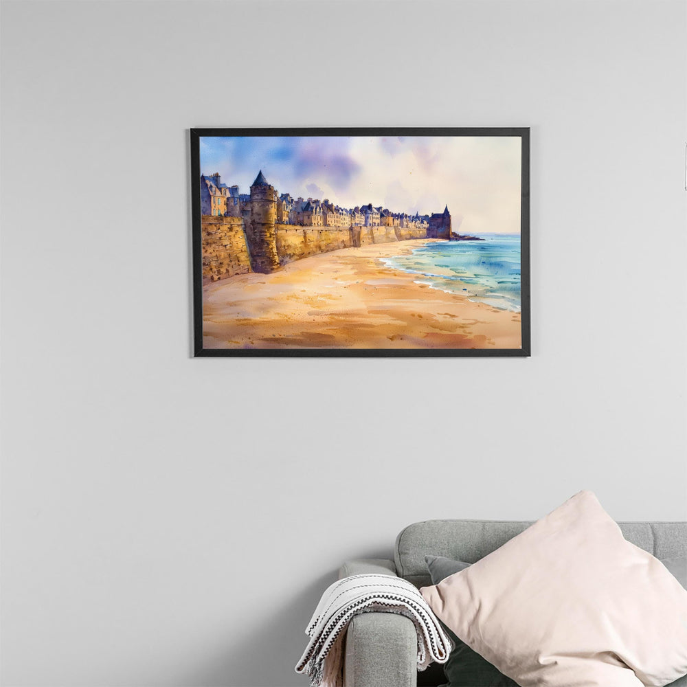 Saint Malo watercolor poster Wall Art Saint Malo Wall Hanging Home Décor Saint Malo Gift Art Lovers France Wall Art
