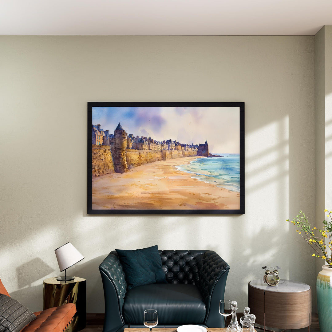 Saint Malo watercolor poster Wall Art Saint Malo Wall Hanging Home Décor Saint Malo Gift Art Lovers France Wall Art