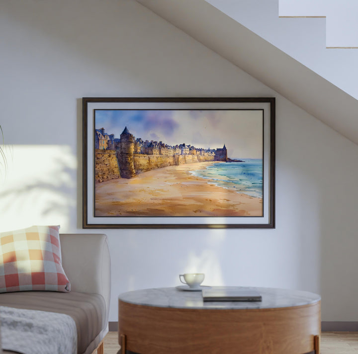 Saint Malo watercolor poster Wall Art Saint Malo Wall Hanging Home Décor Saint Malo Gift Art Lovers France Wall Art