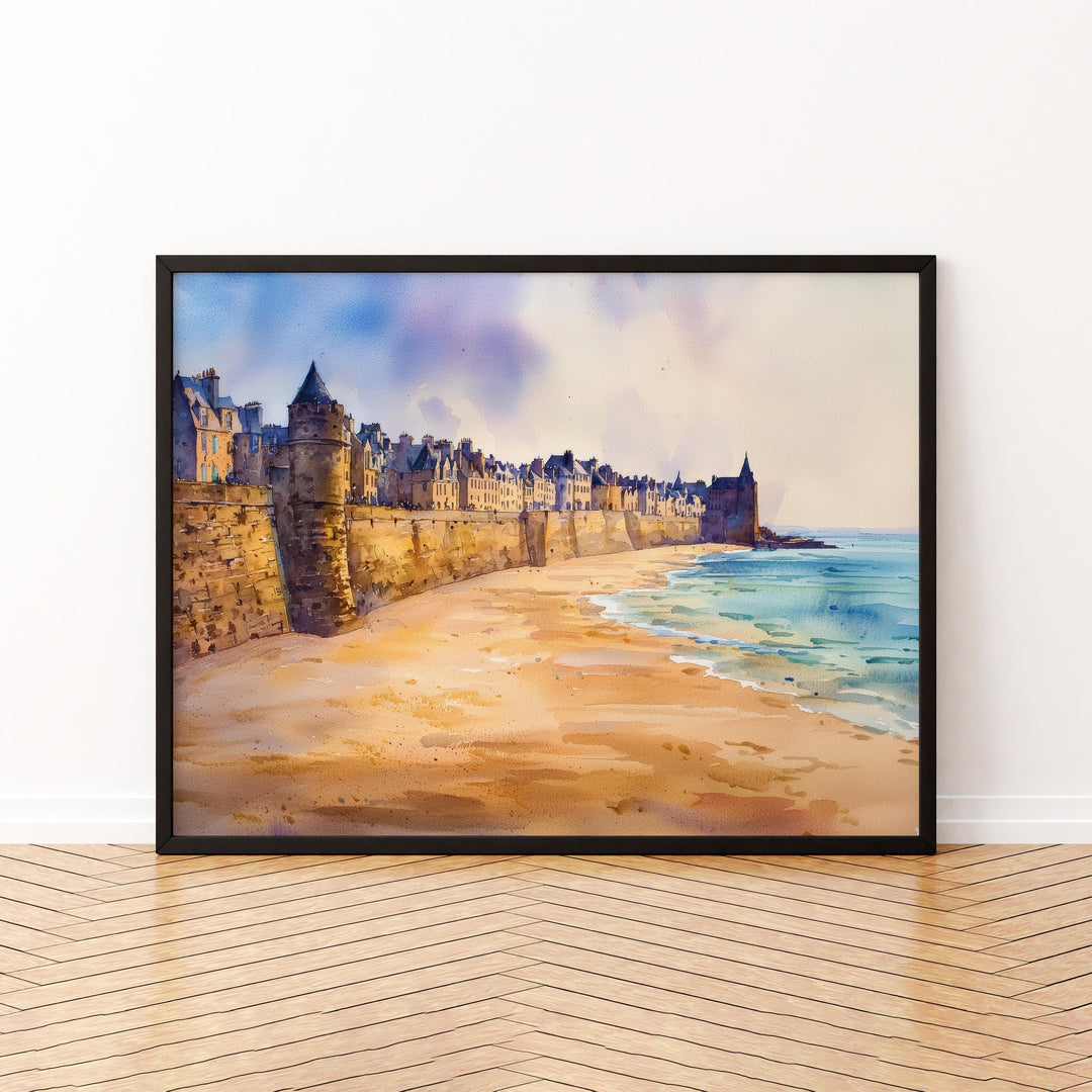 Saint Malo watercolor poster Wall Art Saint Malo Wall Hanging Home Décor Saint Malo Gift Art Lovers France Wall Art
