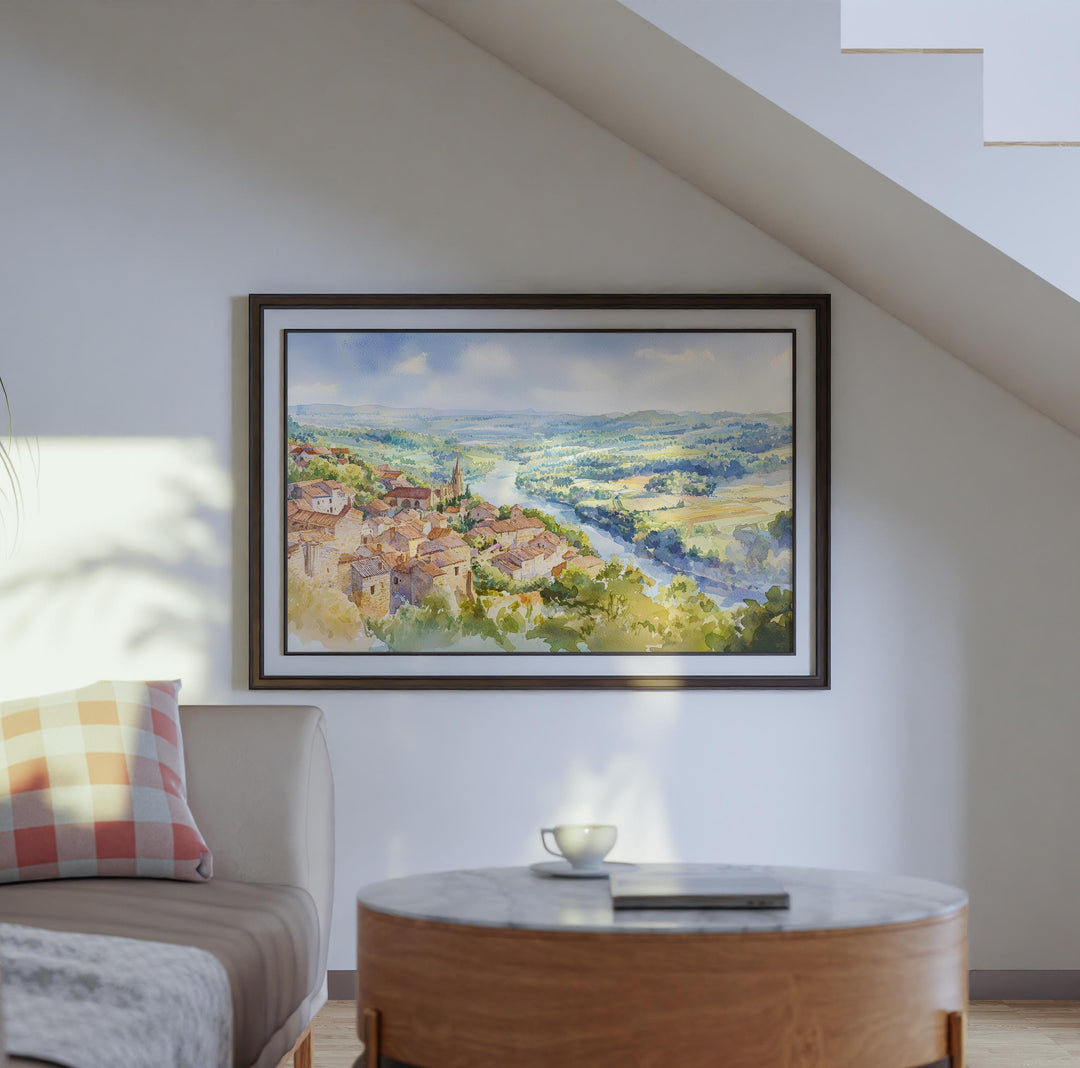 Dordogne Valley watercolor poster Wall Art Dordogne Valley Wall Hanging Home Décor Dordogne Valley Gift Art Lovers France Wall Art