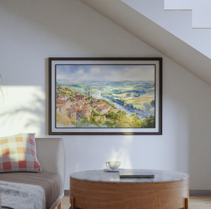 Dordogne Valley watercolor poster Wall Art Dordogne Valley Wall Hanging Home Décor Dordogne Valley Gift Art Lovers France Wall Art