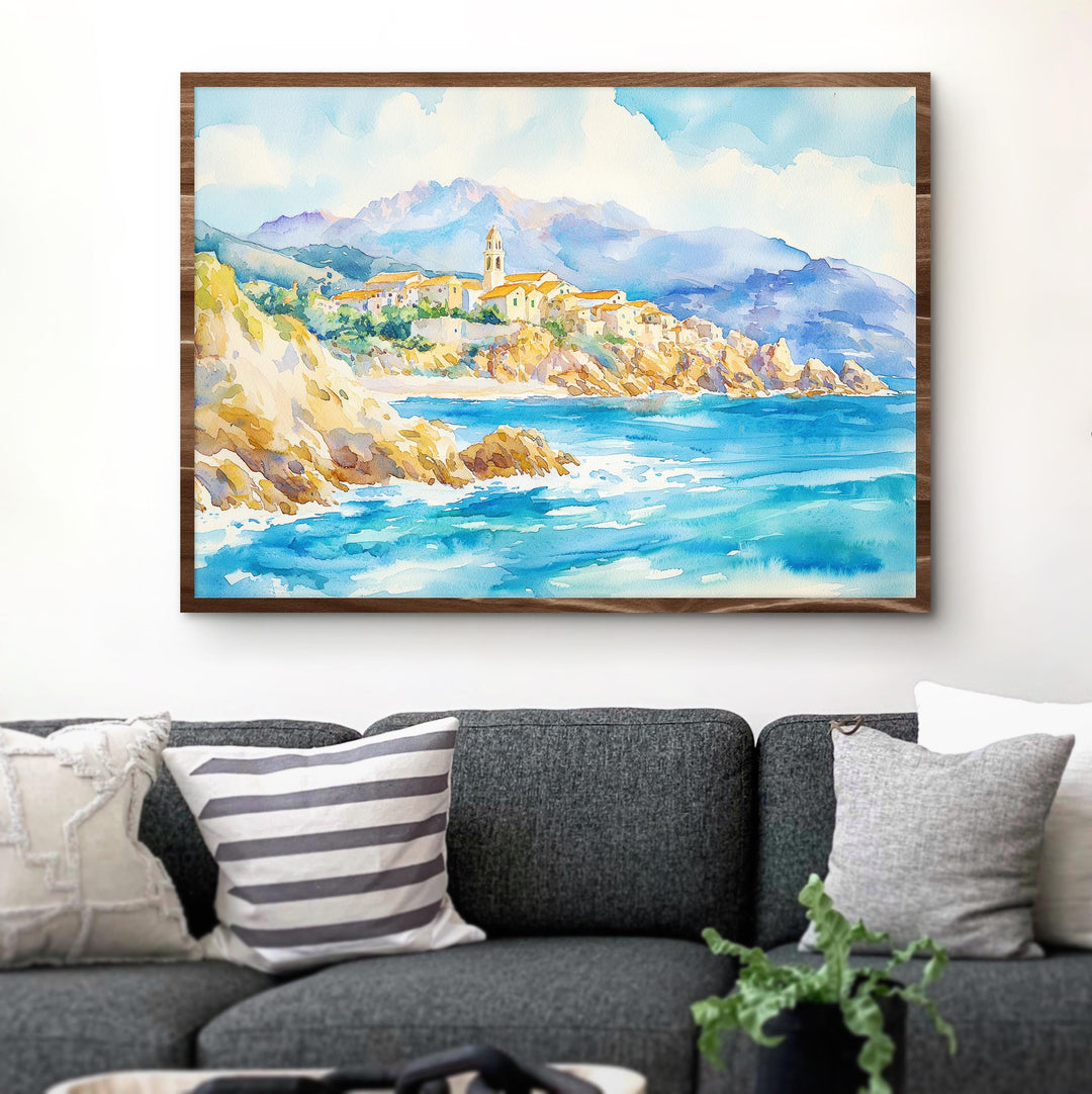 Corsica watercolor poster Wall Art Corsica Wall Hanging Home Décor Corsica Gift Art Lovers France Wall Art
