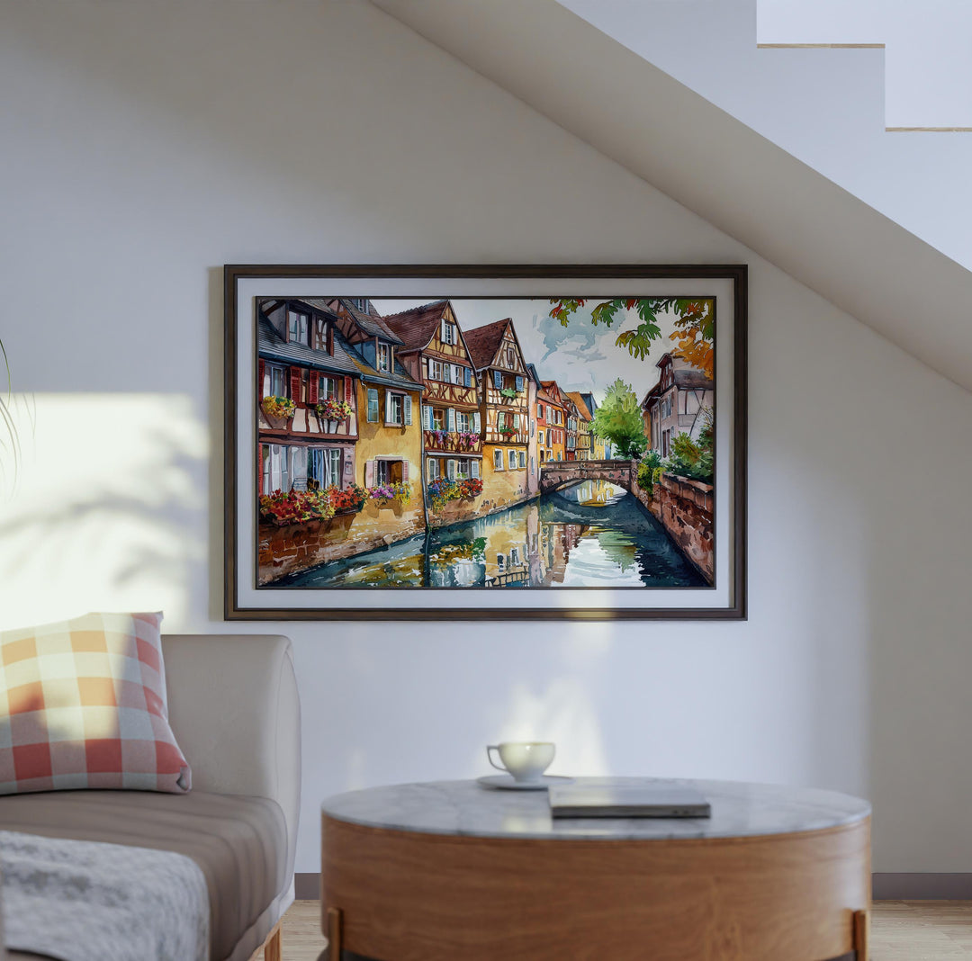 Colmar watercolor poster Wall Art Colmar Wall Hanging Home Décor Colmar Gift Art Lovers France Wall Art