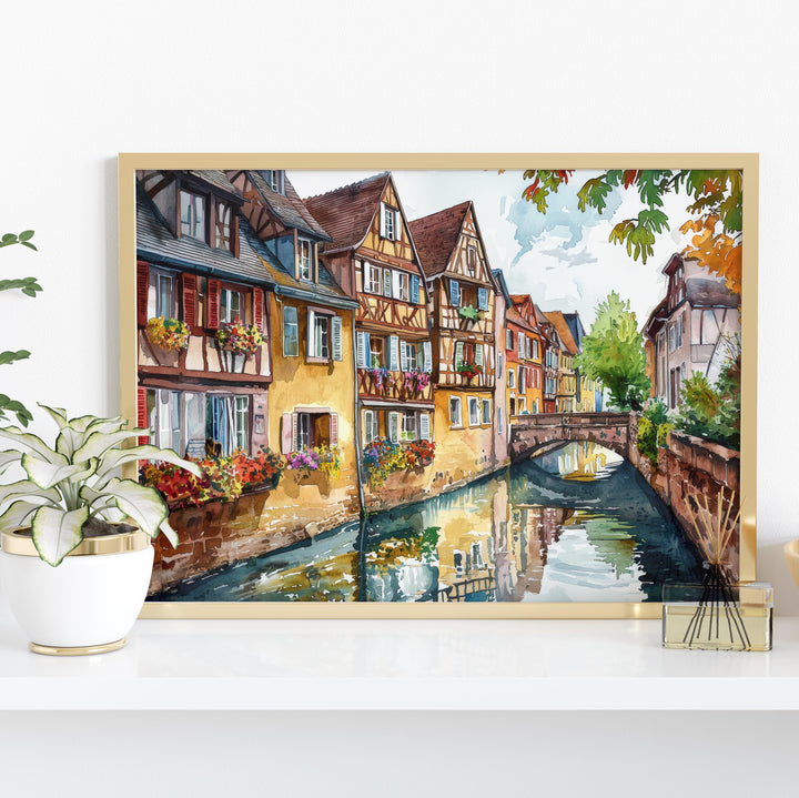 Colmar watercolor poster Wall Art Colmar Wall Hanging Home Décor Colmar Gift Art Lovers France Wall Art
