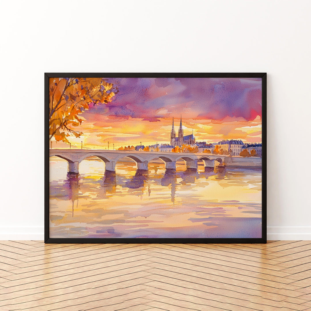 Bordeaux watercolor poster Wall Art Bordeaux Wall Hanging Home Décor Bordeaux Gift Art Lovers France Wall Art