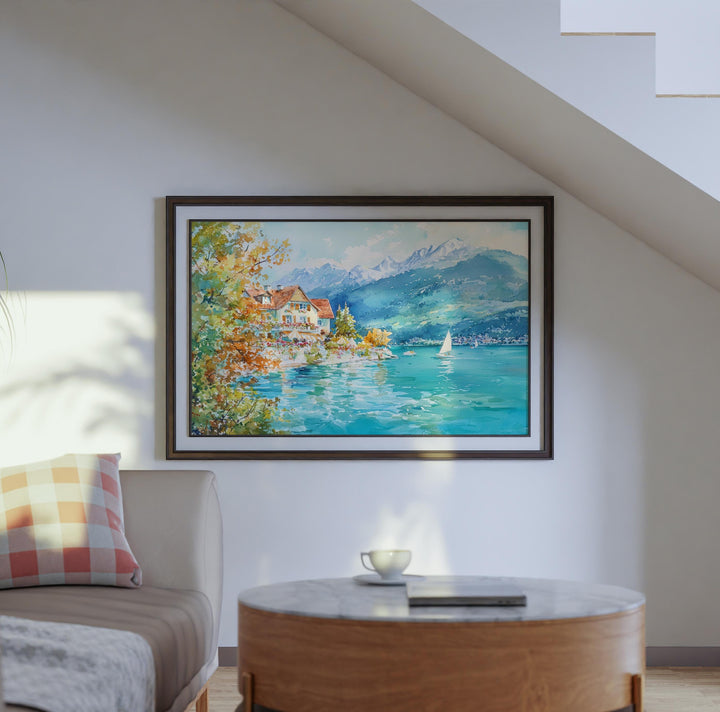 Annecy watercolor poster Wall Art Annecy Wall Hanging Home Décor Annecy Gift Art Lovers France Wall Art