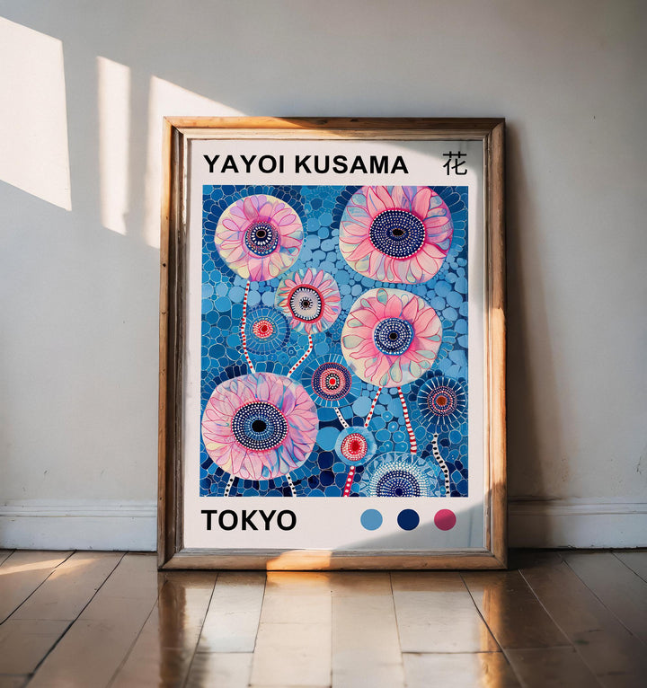 Yayoi Kusama Flower Petal Poster Modern Pop Art Print Japanese Abstract Floral Design Polka Dot Artwork for Contemporary Home Decor