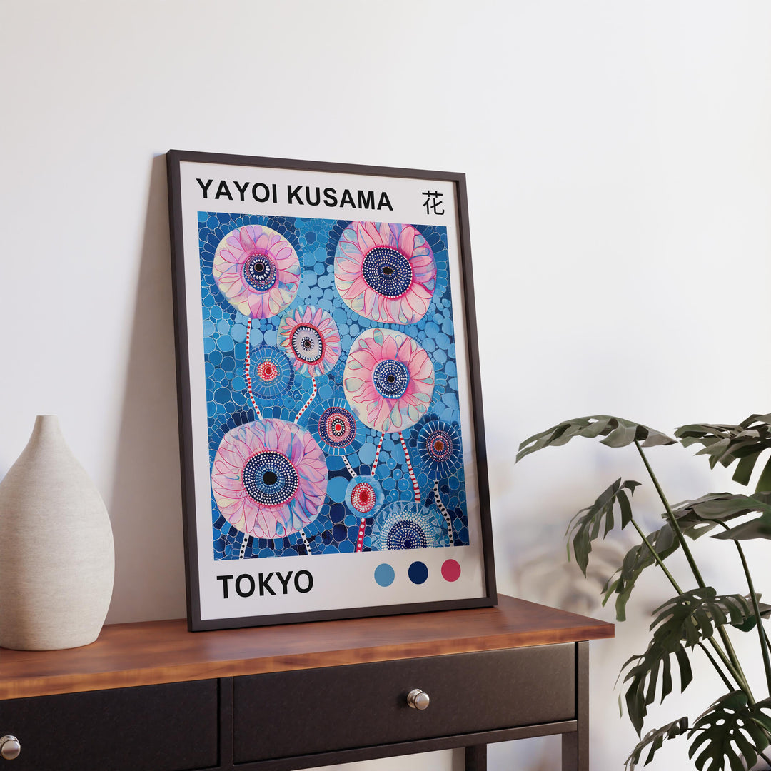 Yayoi Kusama Flower Petal Poster Modern Pop Art Print Japanese Abstract Floral Design Polka Dot Artwork for Contemporary Home Decor