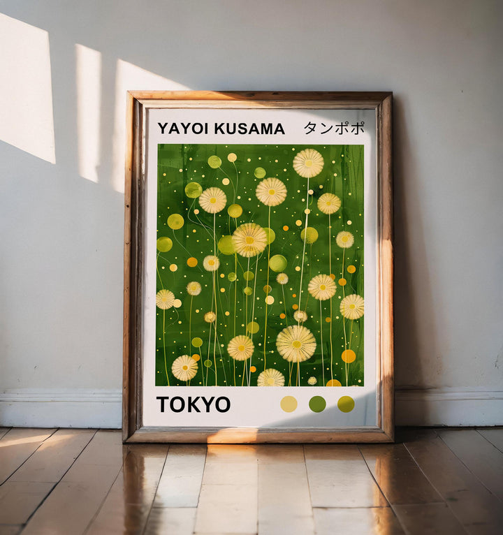 Yayoi Kusama Dandelion Poster Modern Pop Art Print Japanese Abstract Floral Design Polka Dot Nature Artwork for Contemporary Home Decor