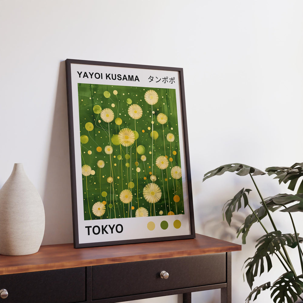 Yayoi Kusama Dandelion Poster Modern Pop Art Print Japanese Abstract Floral Design Polka Dot Nature Artwork for Contemporary Home Decor