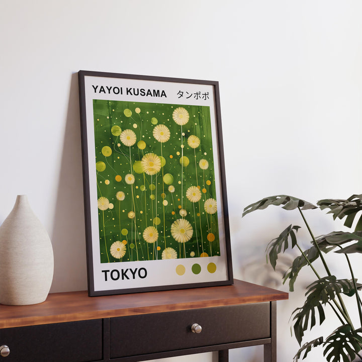 Yayoi Kusama Dandelion Poster Modern Pop Art Print Japanese Abstract Floral Design Polka Dot Nature Artwork for Contemporary Home Decor