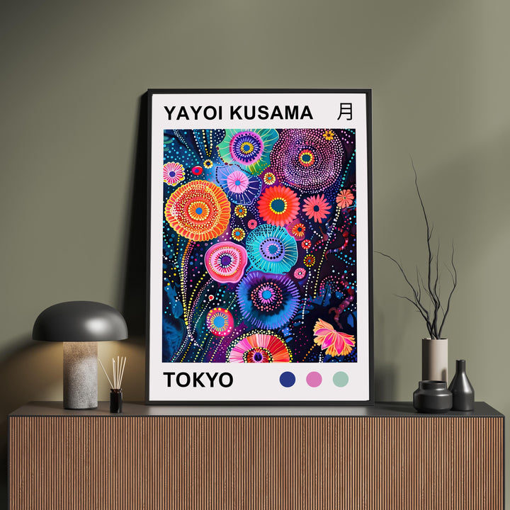 Yayoi Kusama Petals Poster Modern Pop Art Print Japanese Abstract Floral Design Polka Dot Botanical Artwork for Contemporary Home Decor