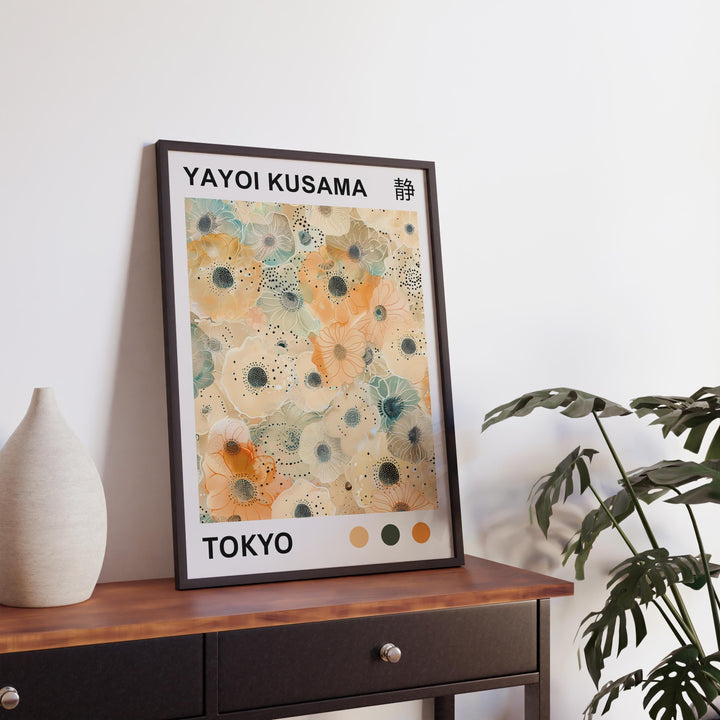 Yayoi Kusama Flower Poster Modern Pop Art Print Japanese Abstract Floral Design Polka Dot Botanical Artwork for Contemporary Home Decor
