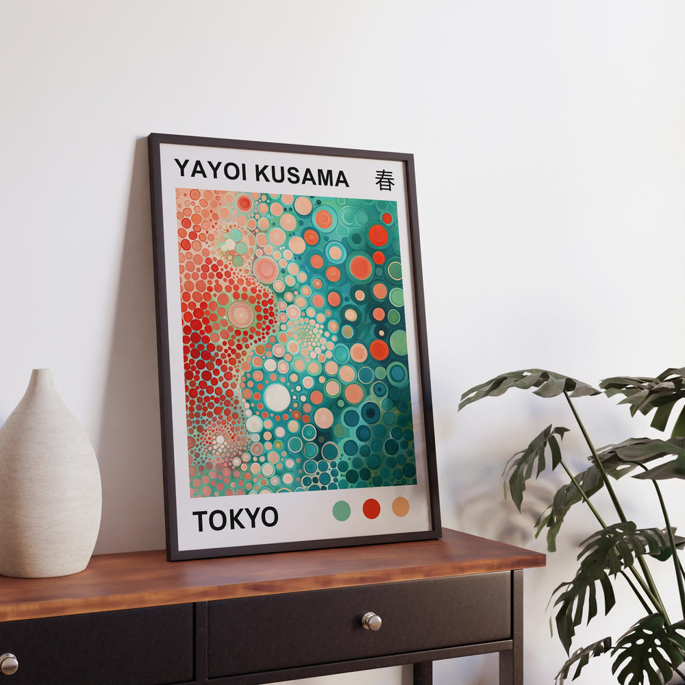 Yayoi Kusama Polka Garden Poster Modern Pop Art Print Japanese Abstract Floral Design Colorful Botanical Artwork for Contemporary Decor