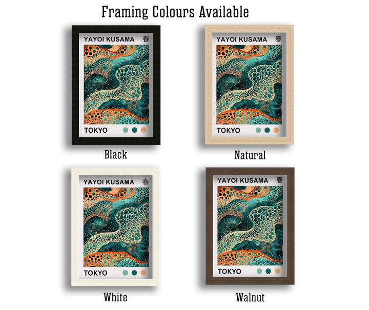 Yayoi Kusama Sea Waves Poster Modern Pop Art Print Japanese Abstract Ocean Design Polka Dot Marine Artwork for Contemporary Home Decor