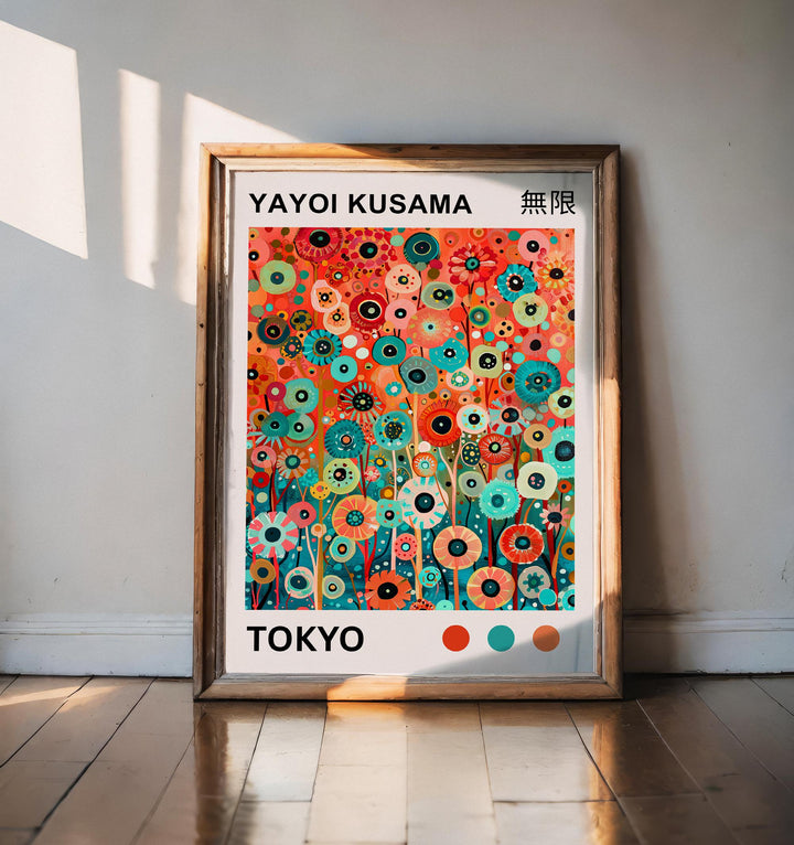 Yayoi Kusama Flower Petals Poster Modern Pop Art Print Japanese Abstract Floral Design Polka Dot Botanical Artwork for Contemporary Decor