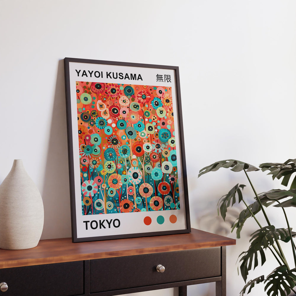 Yayoi Kusama Flower Petals Poster Modern Pop Art Print Japanese Abstract Floral Design Polka Dot Botanical Artwork for Contemporary Decor