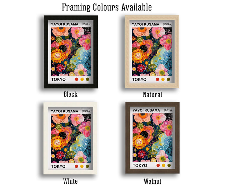 Yayoi Kusama Flower Coral Poster Modern Pop Art Print Japanese Abstract Ocean Floral Design Polka Dot Artwork for Contemporary Home Decor