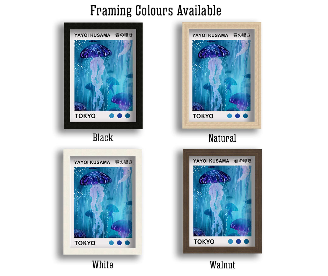 Yayoi Kusama Jellyfish Poster Modern Pop Art Print Japanese Abstract Ocean Design Polka Dot Marine Artwork for Contemporary Home Decor