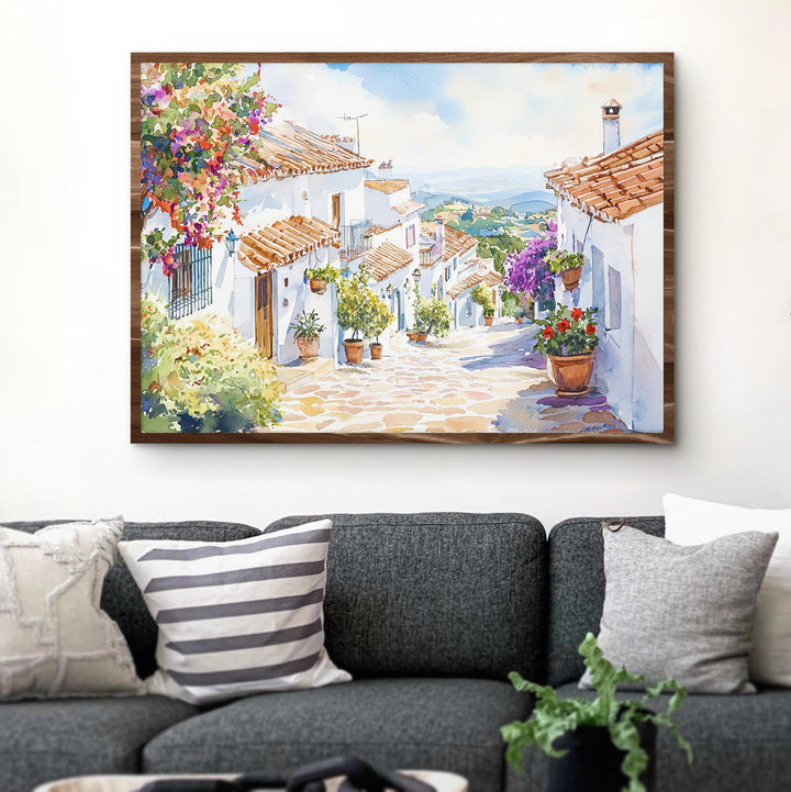 Mijas watercolor poster Wall Art Mijas Wall Hanging Home Décor Mijas Gift Art Lovers Spain Wall Art