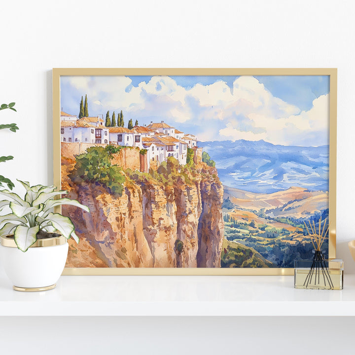 Ronda watercolor poster Wall Art Ronda Wall Hanging Home Décor Ronda Gift Art Lovers Spain Wall Art