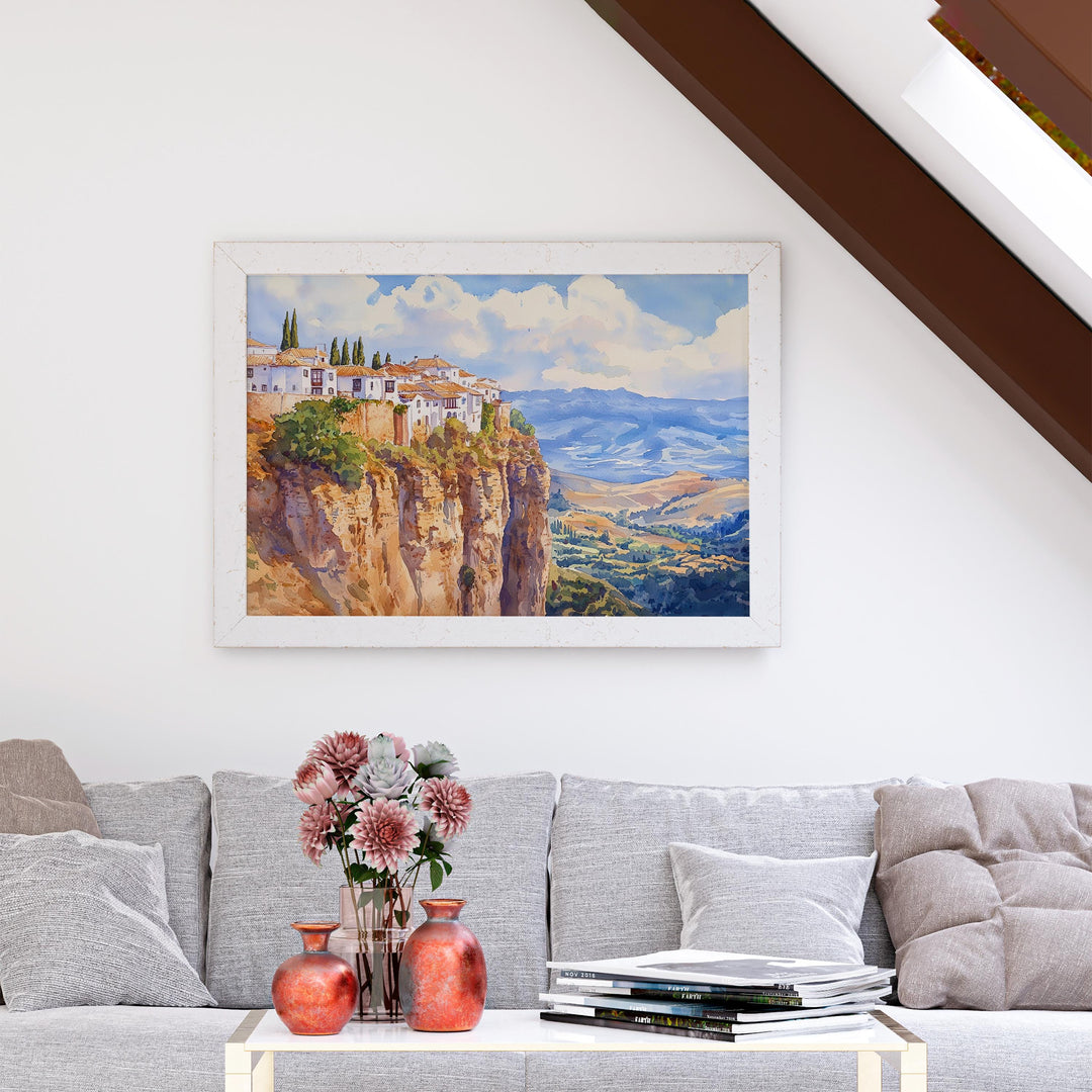 Ronda watercolor poster Wall Art Ronda Wall Hanging Home Décor Ronda Gift Art Lovers Spain Wall Art