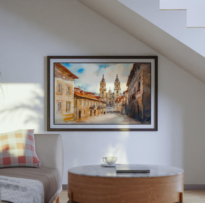 Santiago de Compostela watercolor poster Wall Art Santiago de Compostela Wall Hanging Home Décor Santiago de Compostela Gift Art Lovers