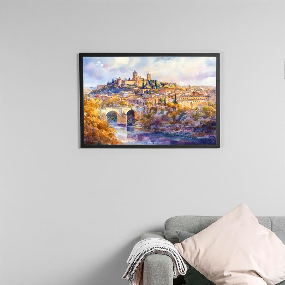 Toledo watercolor poster Wall Art Toledo Wall Hanging Home Décor Toledo Gift Art Lovers Spain Wall Art