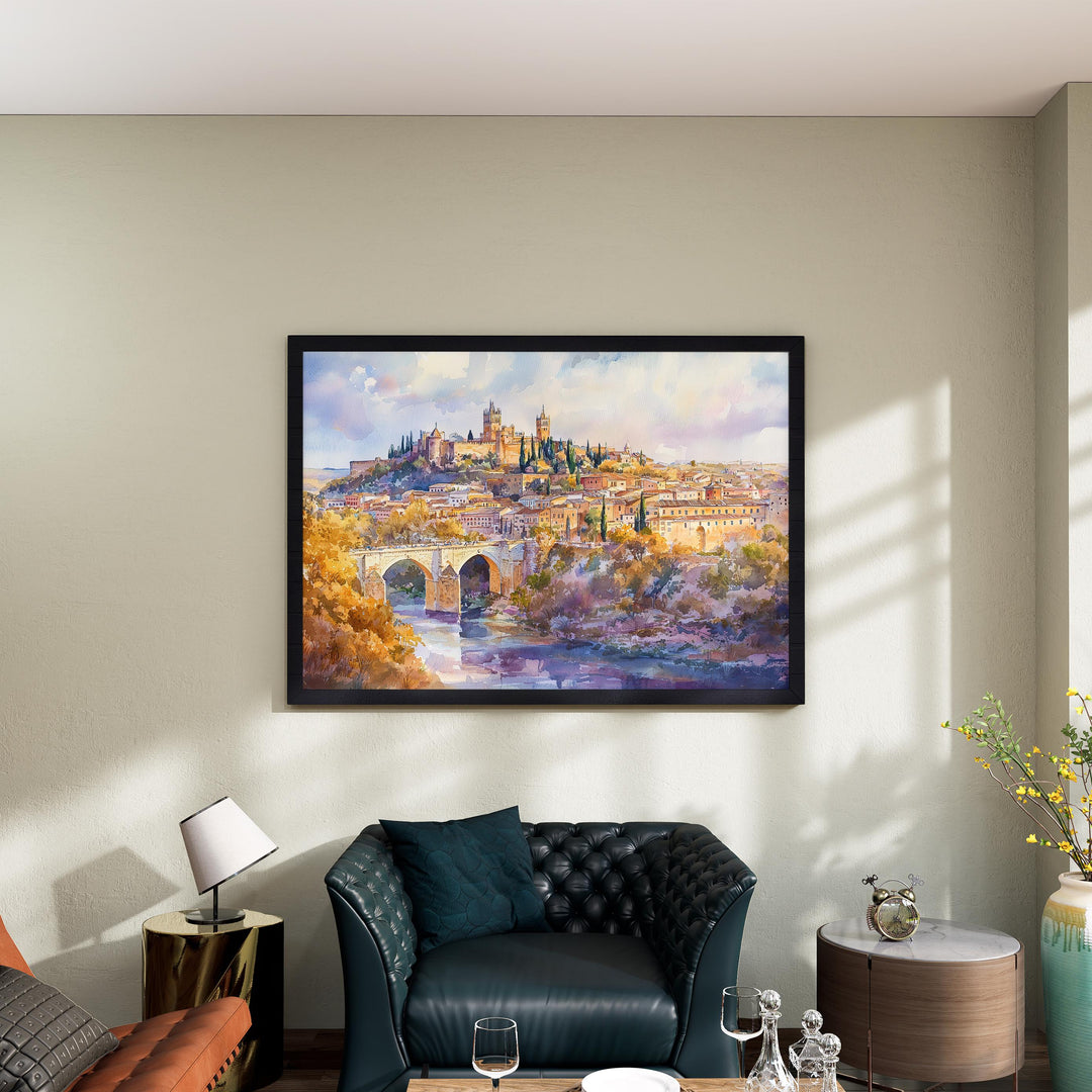 Toledo watercolor poster Wall Art Toledo Wall Hanging Home Décor Toledo Gift Art Lovers Spain Wall Art