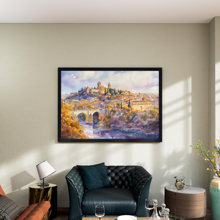 Toledo watercolor poster Wall Art Toledo Wall Hanging Home Décor Toledo Gift Art Lovers Spain Wall Art