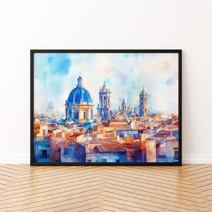 Valencia watercolor poster Wall Art Valencia Wall Hanging Home Décor Valencia Gift Art Lovers Spain Wall Art
