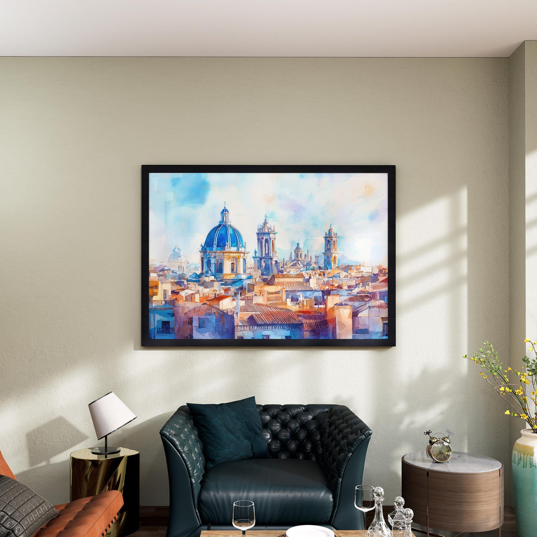 Valencia watercolor poster Wall Art Valencia Wall Hanging Home Décor Valencia Gift Art Lovers Spain Wall Art