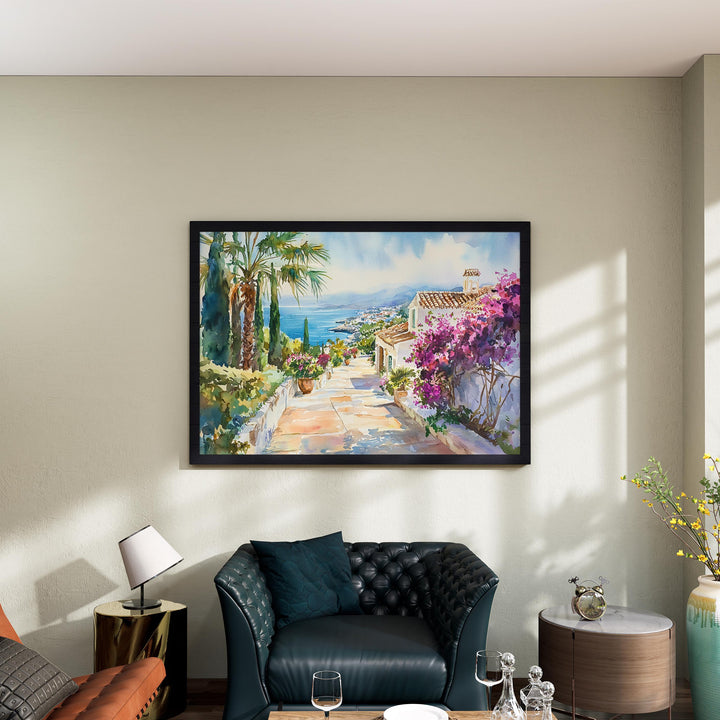 Costa del Sol watercolor poster Wall Art Costa del Sol Wall Hanging Home Décor Costa del Sol Gift Art Lovers Spain Wall Art