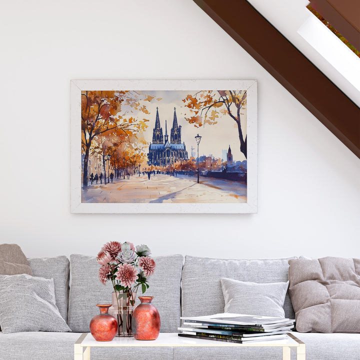 Cologne watercolor poster Wall Art Cologne Wall Hanging Home Décor Cologne Gift Art Lovers Germany Wall Art