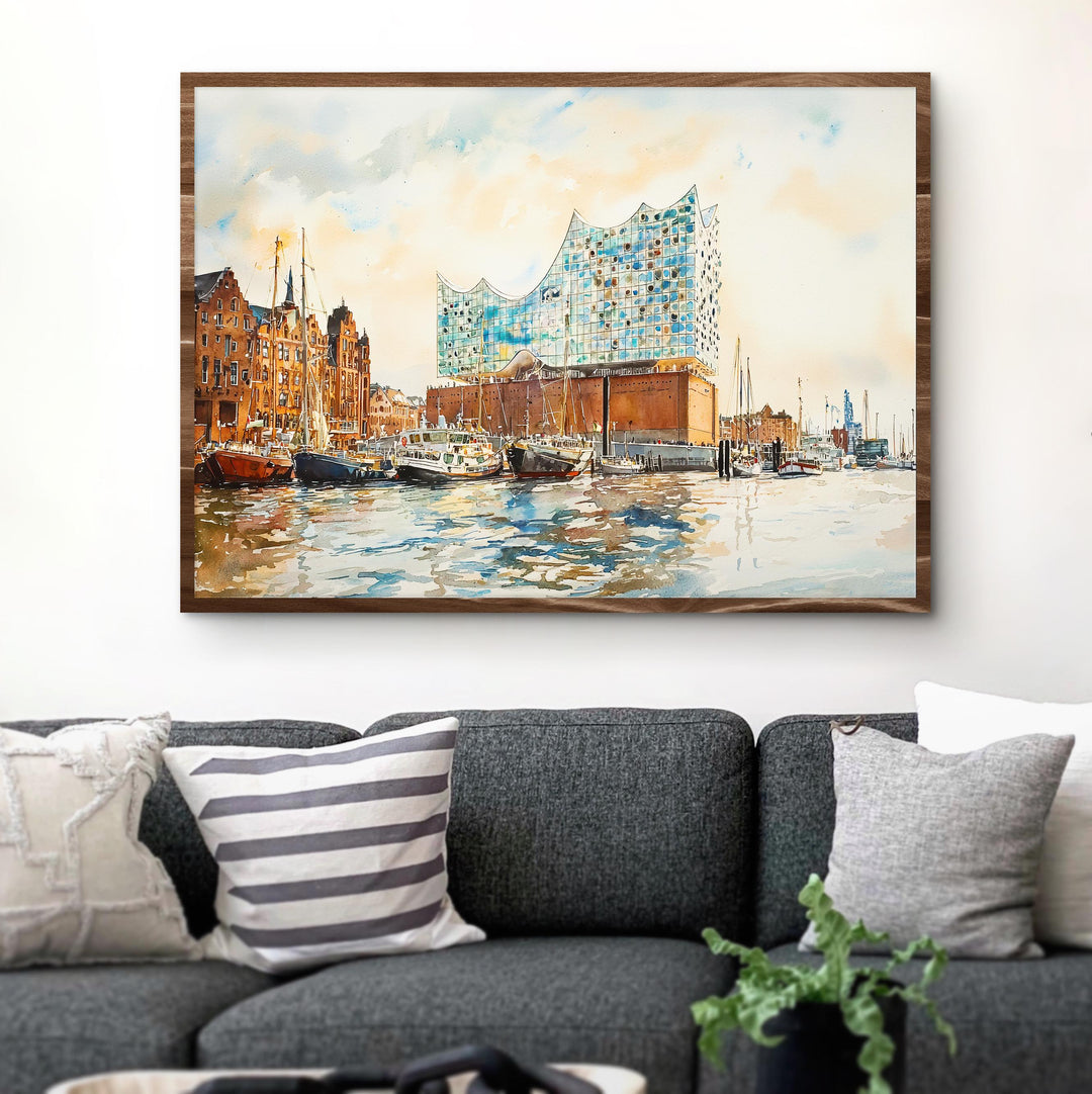 Hamburg watercolor poster Wall Art Hamburg Wall Hanging Home Décor Hamburg Gift Art Lovers Germany Wall Art